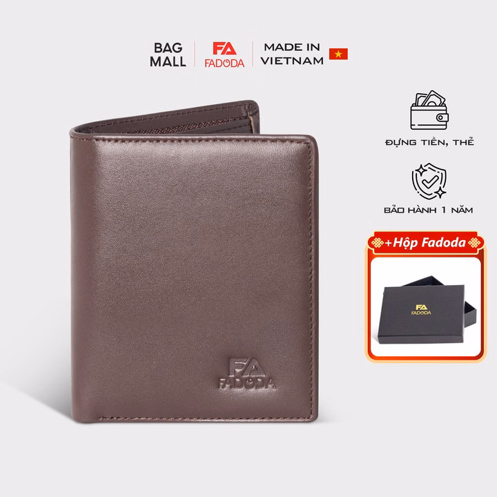 Ví Da Bò Thời Trang Dáng Đứng Basic Fadoda Vn041