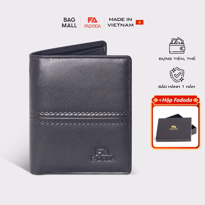 Ví Da Bò Đựng Tiền Dáng Đứng Basic Thời Trang Fadoda Vn047