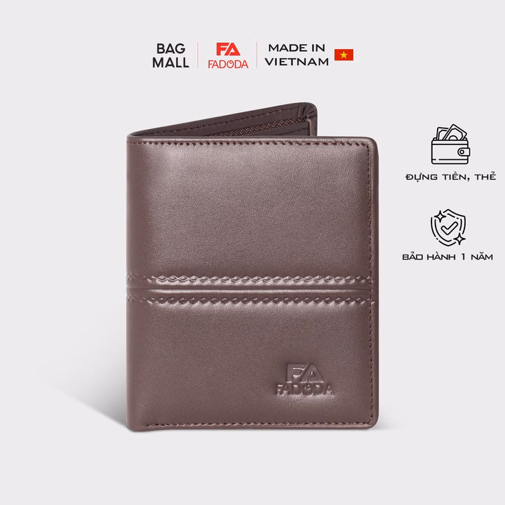 Ví Da Bò Đựng Tiền Dáng Đứng Basic Thời Trang Fadoda Vn047 - Ảnh 6