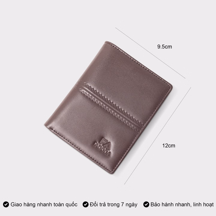 Ví Da Bò Đựng Tiền Dáng Đứng Basic Thời Trang Fadoda Vn047 - Ảnh 7
