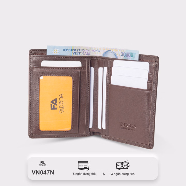 Ví Da Bò Đựng Tiền Dáng Đứng Basic Thời Trang Fadoda Vn047 - Ảnh 9