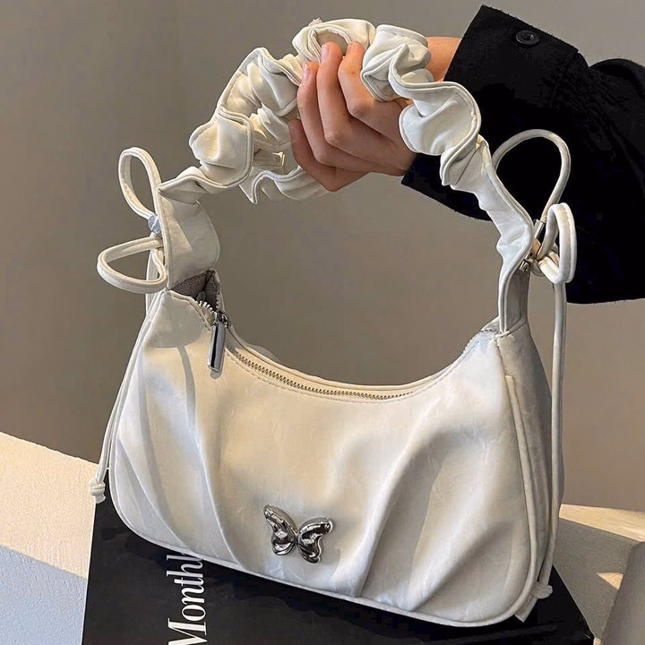 Túi Xách Đeo Chéo Quai Rúm Nơ Da Nhung Điệu Đà Pp741 - Pipi Store - Ảnh 7