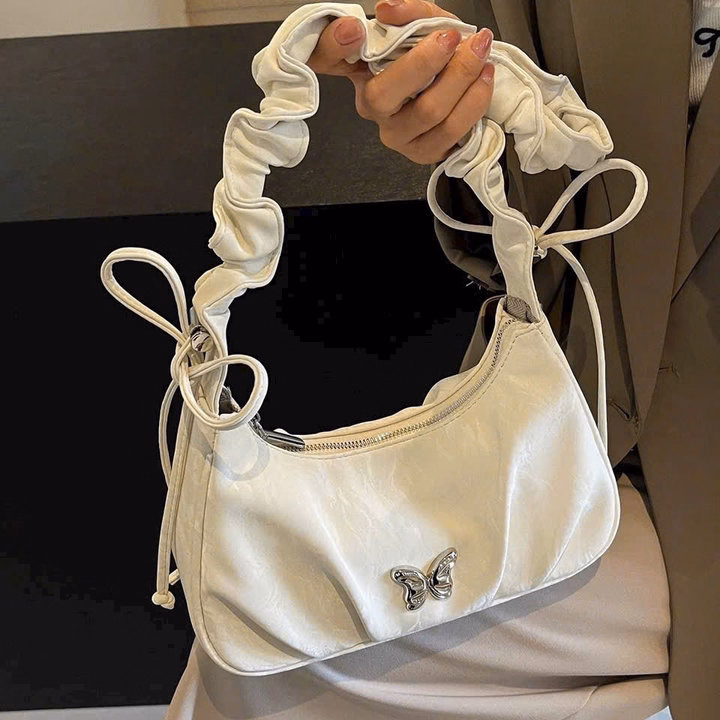 Túi Xách Đeo Chéo Quai Rúm Nơ Da Nhung Điệu Đà Pp741 - Pipi Store - Ảnh 10