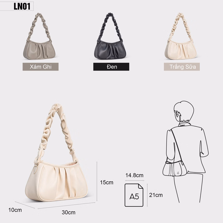 Túi Xách Nữ Thời Trang Kẹp Nách Petla Ln01 - Ảnh 12