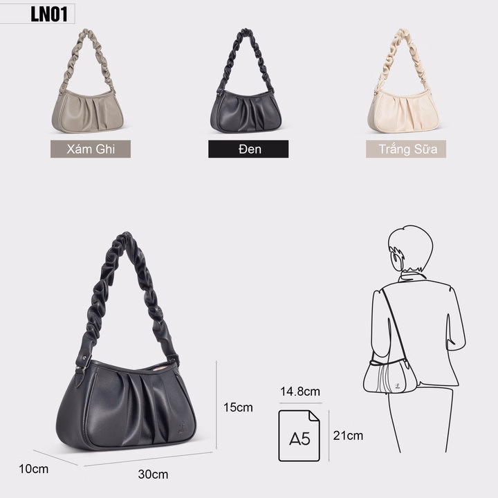 Túi Xách Nữ Thời Trang Kẹp Nách Petla Ln01 - Ảnh 2