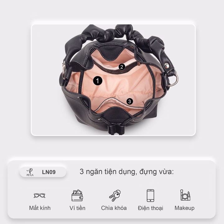 Túi Đeo Chéo Da Nữ Dây Rút Thời Trang Petla Ln09 - Ảnh 16