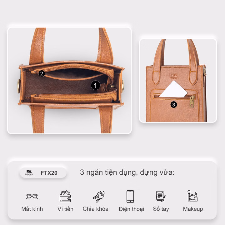 Túi Xách Da Nữ Mini Dáng Đứng Fadoda Ftx20 - Ảnh 20