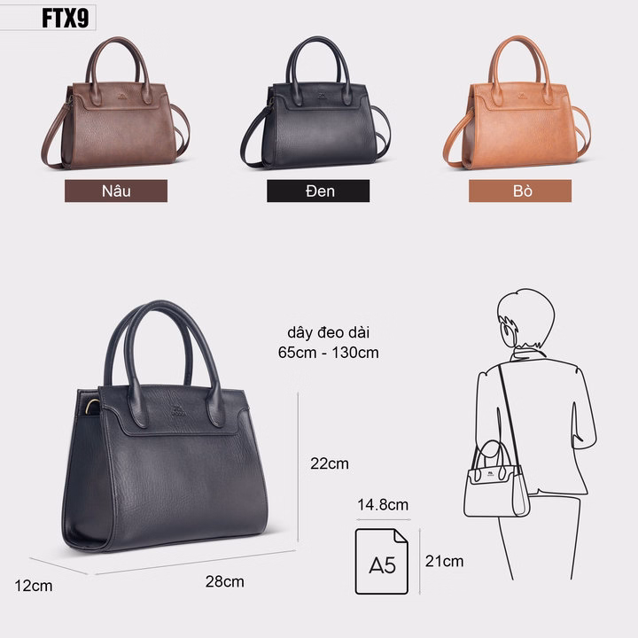 Túi Xách Nữ Cầm Tay Cao Cấp Fadoda Ftx9 Nhiều Màu - Ảnh 12