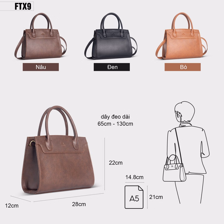 Túi Xách Nữ Cầm Tay Cao Cấp Fadoda Ftx9 Nhiều Màu - Ảnh 2