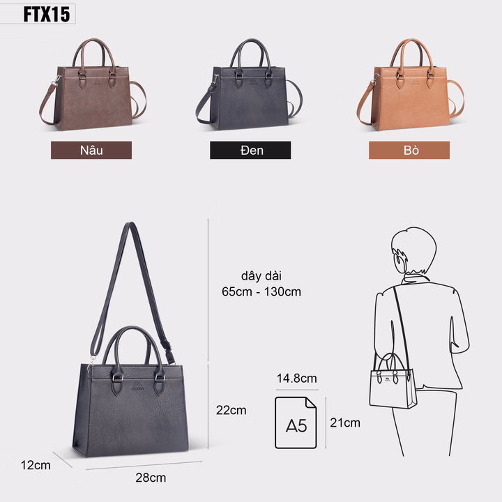 Túi Xách Nữ Form Hộp Cao Cấp Ftx15 - Fadoda - Ảnh 12