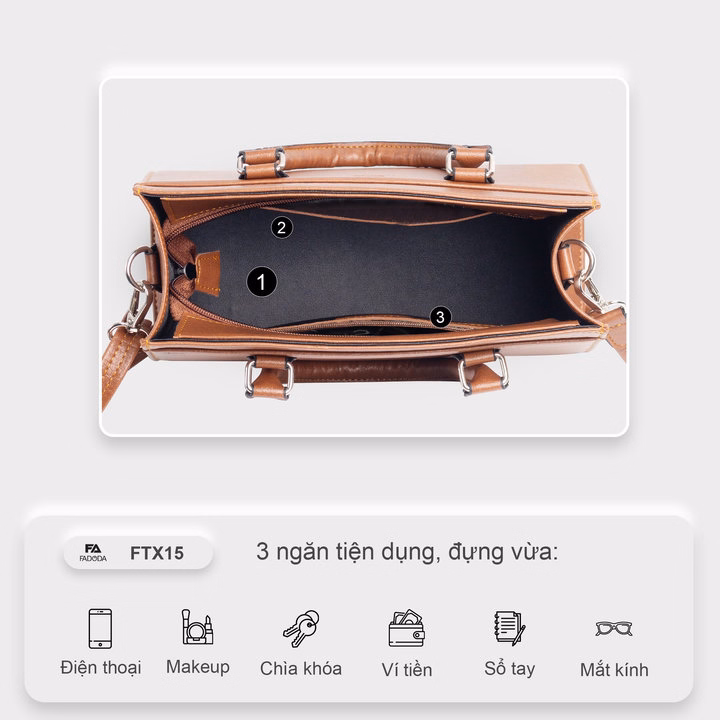 Túi Xách Nữ Form Hộp Cao Cấp Ftx15 - Fadoda - Ảnh 16