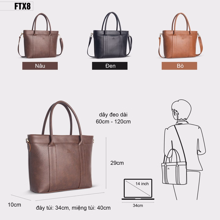 Túi Tote Công Sở Nữ Cao Cấp Ftx8- Fadoda - Ảnh 2