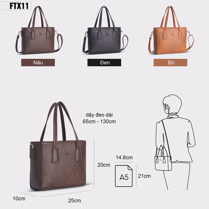 Túi Xách Nữ Đeo Chéo Ftx11 Cỡ Trung-Fadoda - Ảnh 2