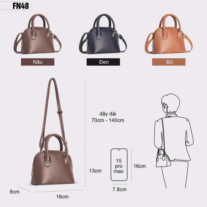 Túi Xách Hến Nữ Mini Đeo Chéo Fadoda Fn48 - Ảnh 2