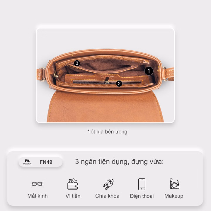 Túi Đeo Chéo Nữ Dáng Hộp Fadoda Fn49 - Ảnh 16