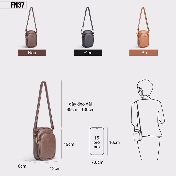 Túi Đeo Chéo Nữ Mini Đựng Điện Thoại Fadoda Fn37 - Ảnh 2