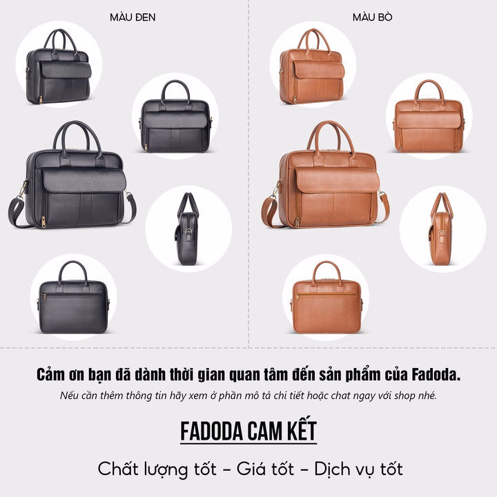 Cặp Xách Da Công Sở Văn Phòng Fcd302 - Fadoda - Ảnh 5