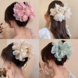 Kẹp Tóc Hoa Lớn Nhụy Ngọc Trai Siêu Cổ Tích Dành Cho Nữ-Dâu Shop
