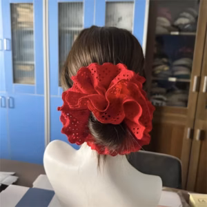Cột Tóc Scrunchies Phối Ren 4 Lớp Size Đại 18Cm-Dâu Shop