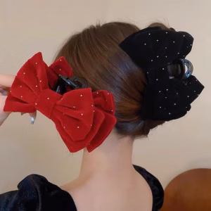 Kẹp Tóc Càng Cua Cỡ Lớn, Kẹp Nơ Nhung Size Đại Đính Đá-Dâu Shop