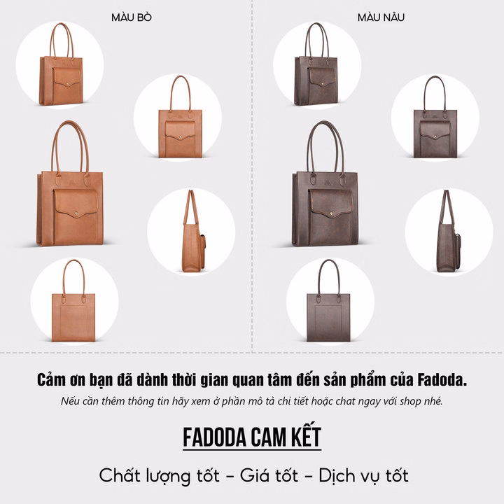 Túi Xách Nữ Đeo Vai Thời Trang Dáng Đứng Fadoda Ftx25 - Ảnh 6