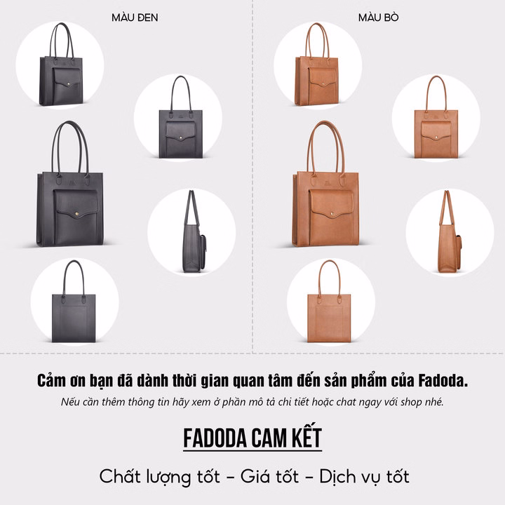 Túi Xách Nữ Đeo Vai Thời Trang Dáng Đứng Fadoda Ftx25 - Ảnh 18