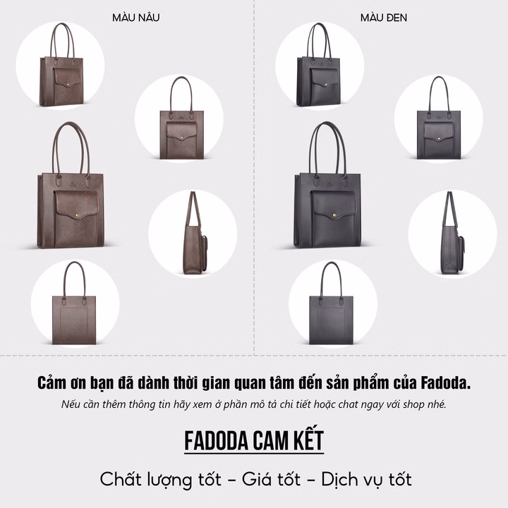 Túi Xách Nữ Đeo Vai Thời Trang Dáng Đứng Fadoda Ftx25 - Ảnh 12