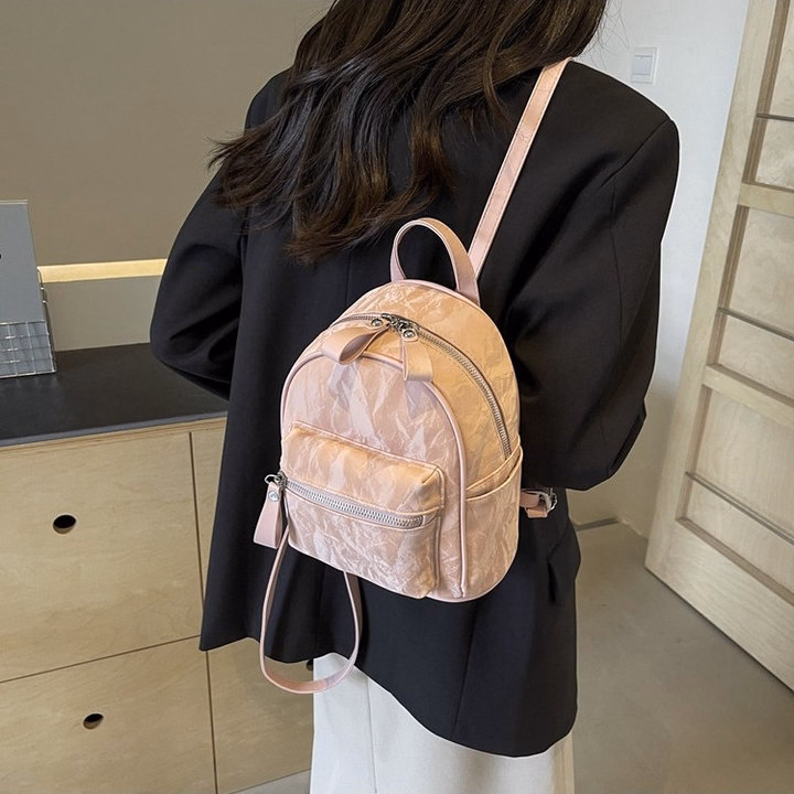 Balo Nữ Đẹp, Balo Da Nhung Mềm Siêu Xinh Phong Cách Hàn Quốc 108 - Larita Fashion - Ảnh 5