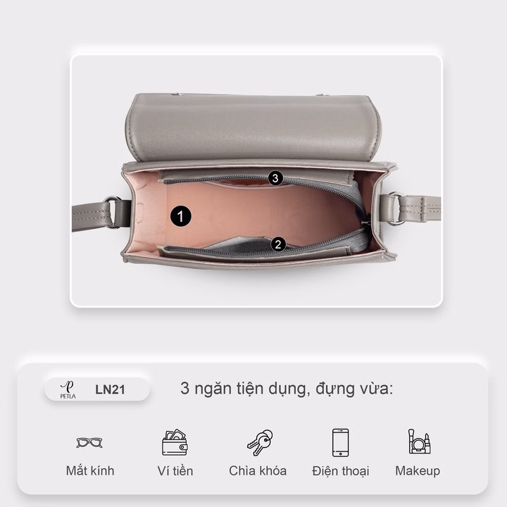 Túi Đeo Chéo Nữ Dự Tiệc Dạng Hộp Petla Ln21 - Ảnh 16