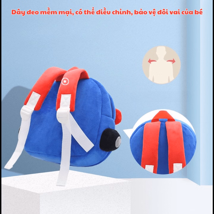 Balo Đi Học Cho Bé Mẫu Giáo Được Thêu Hoạt Hình 3D, Siêu Nhẹ, Chống Thấm Nước, Quai Đeo Bản Rộng Ch177 - Bh Kids - Ảnh 6