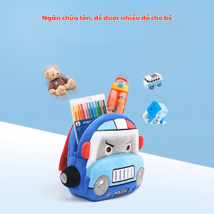 Balo Đi Học Cho Bé Mẫu Giáo Được Thêu Hoạt Hình 3D, Siêu Nhẹ, Chống Thấm Nước, Quai Đeo Bản Rộng Ch177 - Bh Kids - Ảnh 8