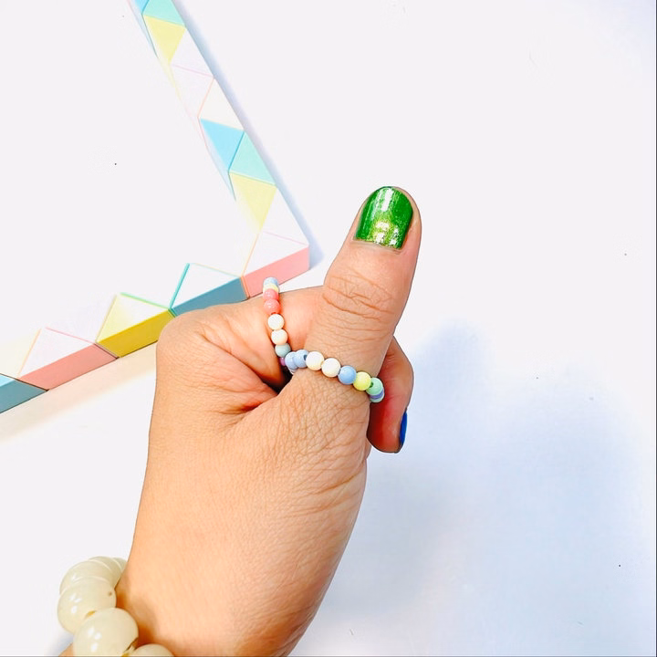 Nhẫn Handmade Ngọc Trai Nhựa Mã 03 Siêu Xinh Hạt Màu Đa Dạng - Ảnh 4