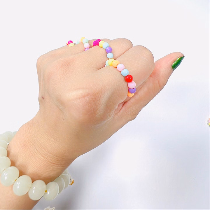 Nhẫn Handmade Ngọc Trai Nhựa Mã 02 Nhiều Màu Siêu Đẹp - Ảnh 7