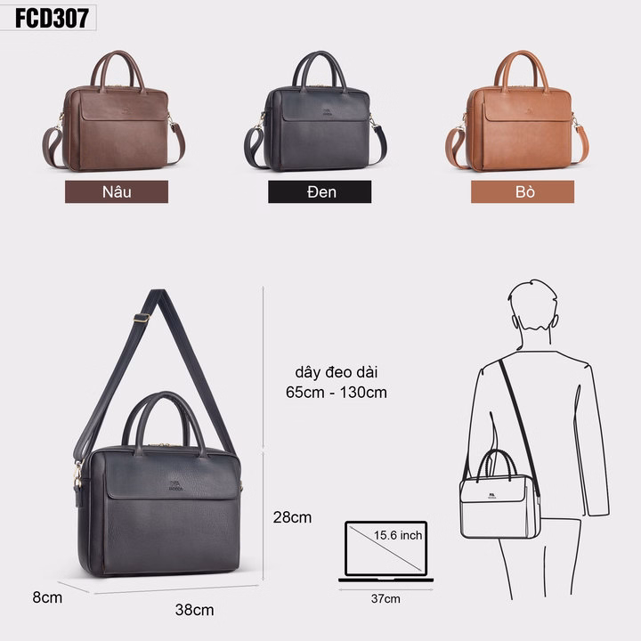 Cặp Công Sở Đựng Laptop Thanh Lịch Fadoda Fcd307 - Ảnh 2