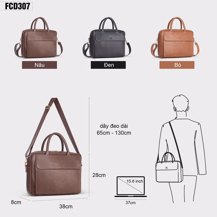Cặp Công Sở Đựng Laptop Thanh Lịch Fadoda Fcd307 - Ảnh 13