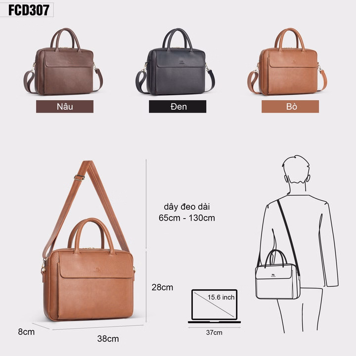 Cặp Công Sở Đựng Laptop Thanh Lịch Fadoda Fcd307 - Ảnh 8