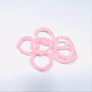 Nhẫn Handmade Màu Hồng Mã 06 Dạng Tròn Lấp Lánh