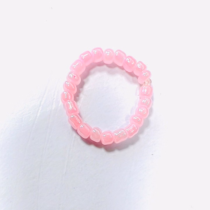 Nhẫn Handmade Màu Hồng Mã 06 Dạng Tròn Lấp Lánh - Ảnh 3