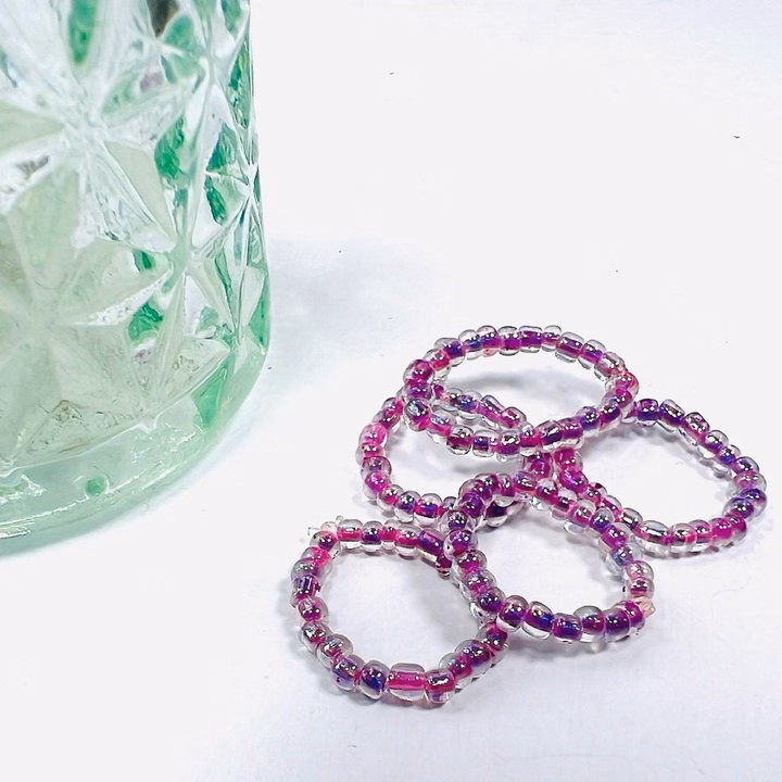 Nhẫn Handmade Màu Tím Mã 07 Dạng Tròn Trong Suốt Lấp Lánh - Ảnh 9