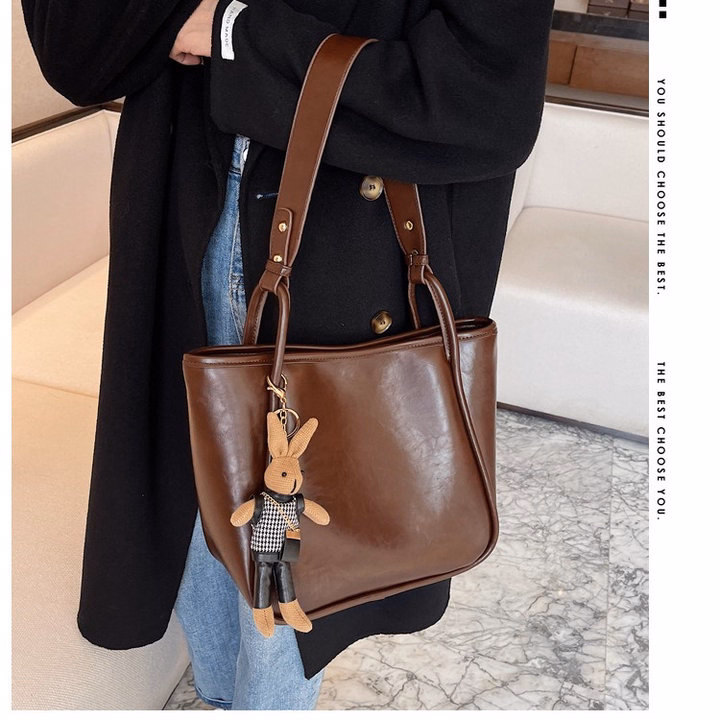 Túi Tote Da Mềm Kèm Móc Gấu, Đi Làm Đi Chơi Đều Chất Pp785 - Pipi Store - Ảnh 16