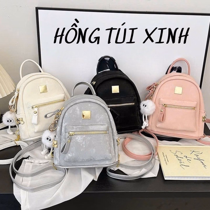 Balo Nữ Đẹp, Balo Da Nhung Mềm Siêu Xinh Phong Cách Hàn Quốc 52 - Larita Fashion - Ảnh 2
