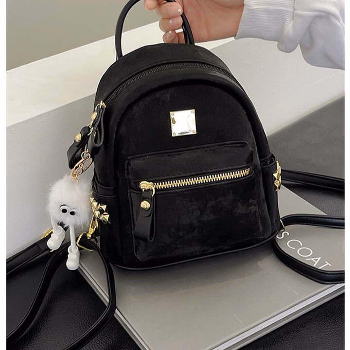 Balo Nữ Đẹp, Balo Da Nhung Mềm Siêu Xinh Phong Cách Hàn Quốc 52 - Larita Fashion - Ảnh 12