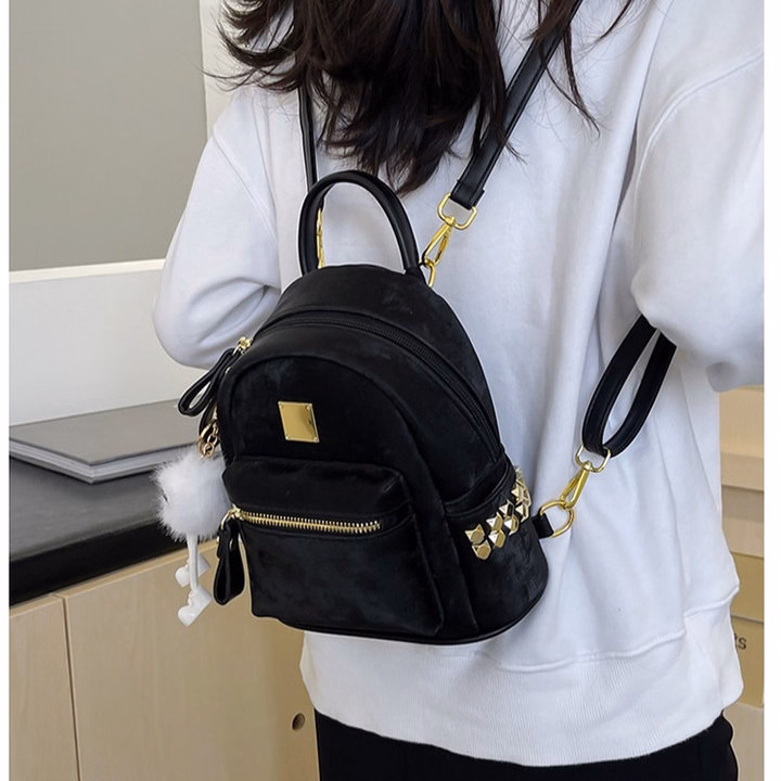 Balo Nữ Đẹp, Balo Da Nhung Mềm Siêu Xinh Phong Cách Hàn Quốc 52 - Larita Fashion - Ảnh 13