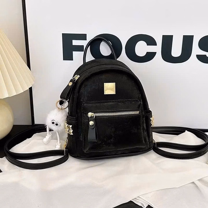 Balo Nữ Đẹp, Balo Da Nhung Mềm Siêu Xinh Phong Cách Hàn Quốc 52 - Larita Fashion - Ảnh 6