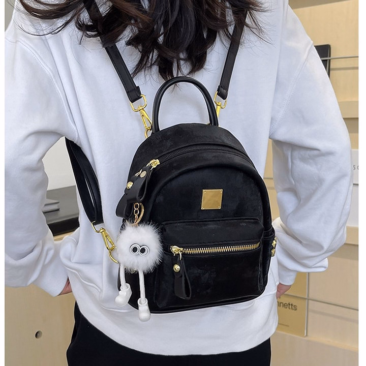 Balo Nữ Đẹp, Balo Da Nhung Mềm Siêu Xinh Phong Cách Hàn Quốc 52 - Larita Fashion - Ảnh 14