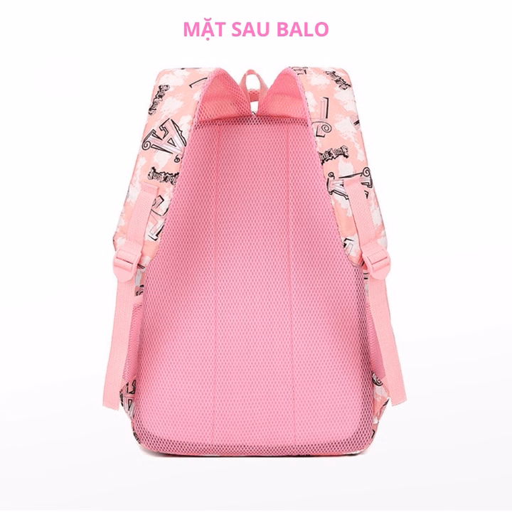 Tặng Kèm Hộp Bút - Balo Ulzzang Họa Tiết Cloud Xinh Xắn Cho Bé Gái, Vải Polyester Chống Nước, Chống Sốc, Siêu Nhẹ Ch179-Bh Kids - Ảnh 7