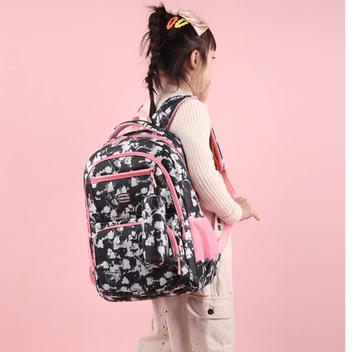 Tặng Kèm Hộp Bút - Balo Ulzzang Họa Tiết Cloud Xinh Xắn Cho Bé Gái, Vải Polyester Chống Nước, Chống Sốc, Siêu Nhẹ Ch179-Bh Kids - Ảnh 8