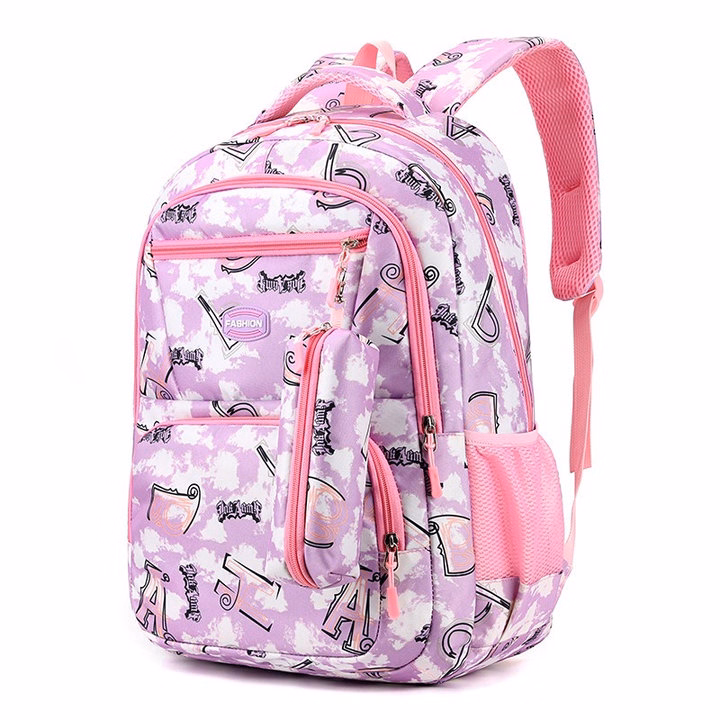 Tặng Kèm Hộp Bút - Balo Ulzzang Họa Tiết Cloud Xinh Xắn Cho Bé Gái, Vải Polyester Chống Nước, Chống Sốc, Siêu Nhẹ Ch179-Bh Kids - Ảnh 11