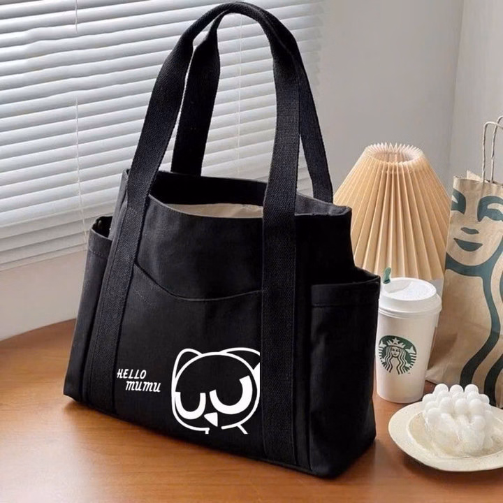 Túi Xách Túi Đeo Vai Vải Canvas Hình Hello Mumu - Haras - Ảnh 2