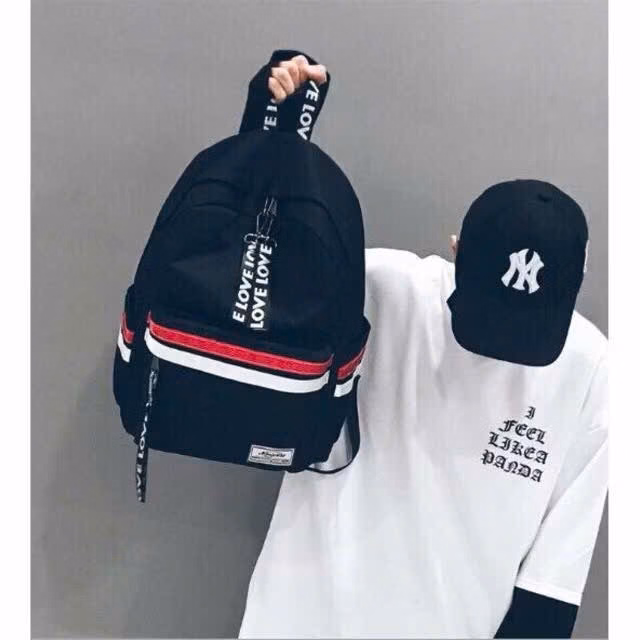 Balo Vải Bố Vừa A4 Be Your Sọc Ngang Đỏ Trắng St87Yt-Sam Store - Ảnh 5